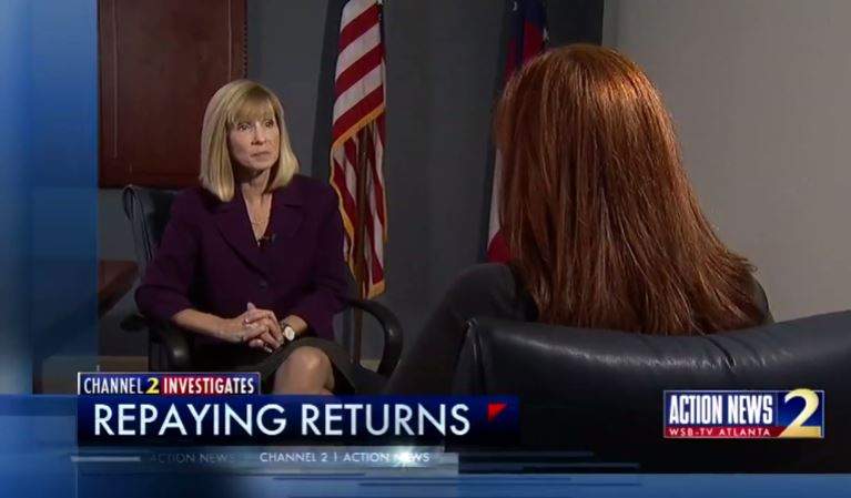 Georgia Revenue Commissioner Lynne Riley answers questions about thousands of Barr&#39;s tax returns deemed suspicious.